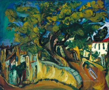  Chaim Lienzo - Paisaje de Cagnes con árbol Expresionismo Chaim Soutine
